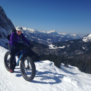 Mary on the way up to the Refuge de Bostan on the fatty.